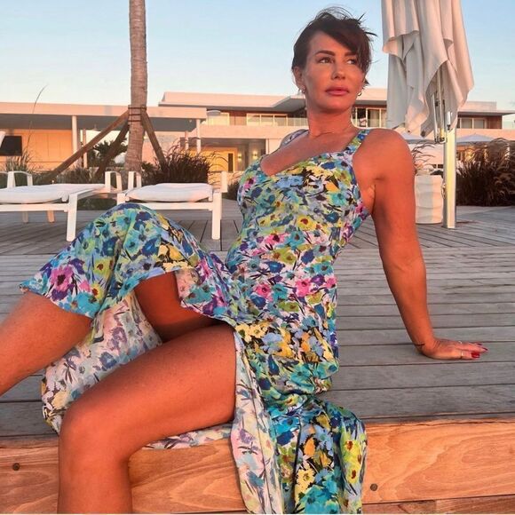 Zara Blue Floral Midi Dress - Picture 10 of 16